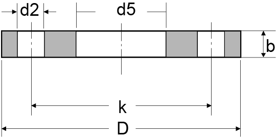 DIN 2573 PN6 Plate Flange Dimensions